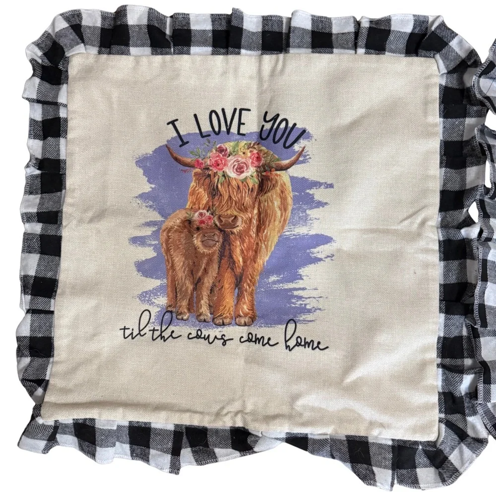Cow Print Decorative Pillow‎ Covers 18 in New